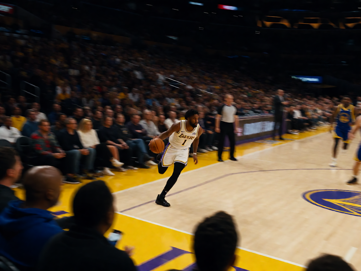 NBA常规赛湖人对阵勇士的比赛精彩瞬间